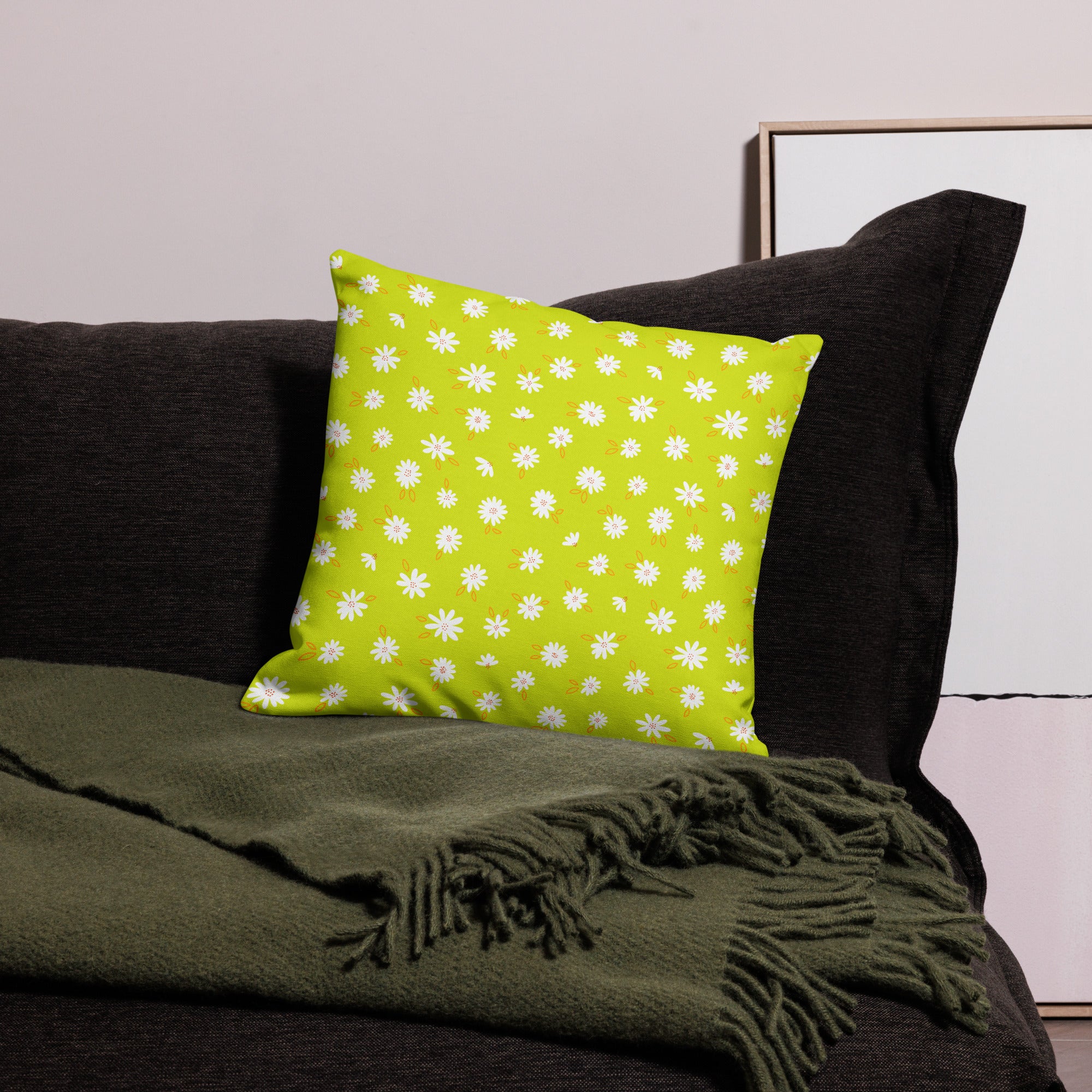 Limewire Daisy Dot Pillow Case (Double Sided Design)