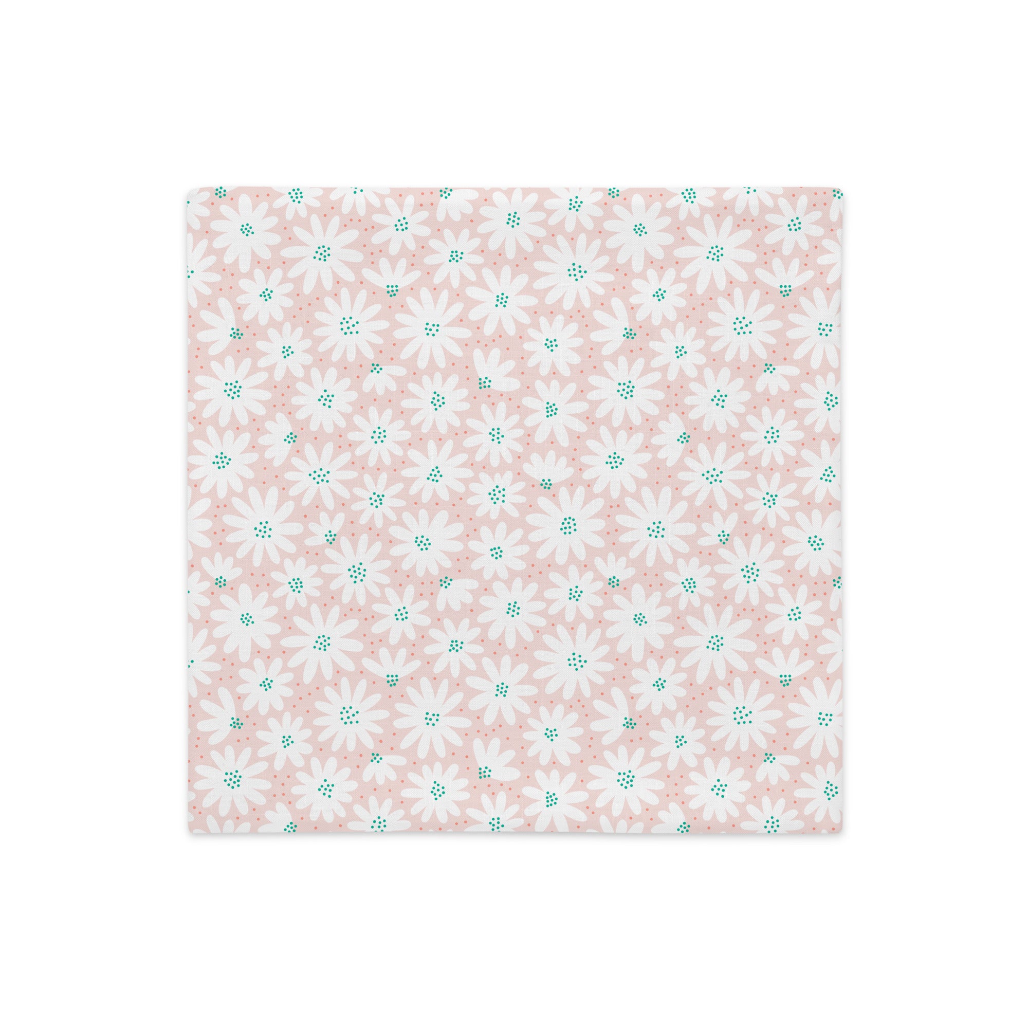 Peachy Keen Daisy Dot Pillow Case (Double Sided Design)