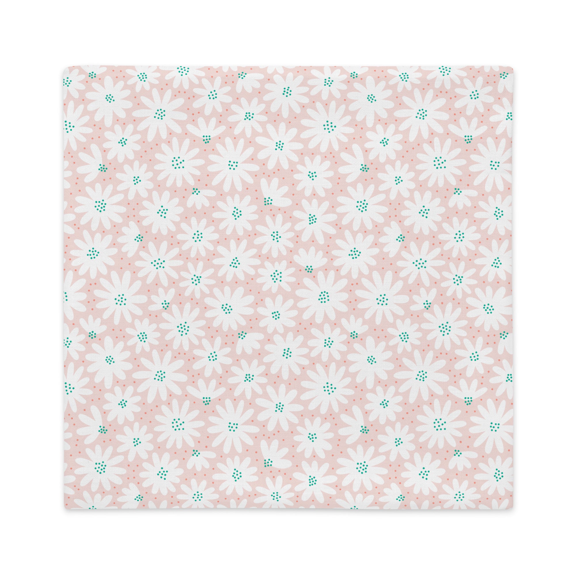 Peachy Keen Daisy Dot Pillow Case (Double Sided Design)