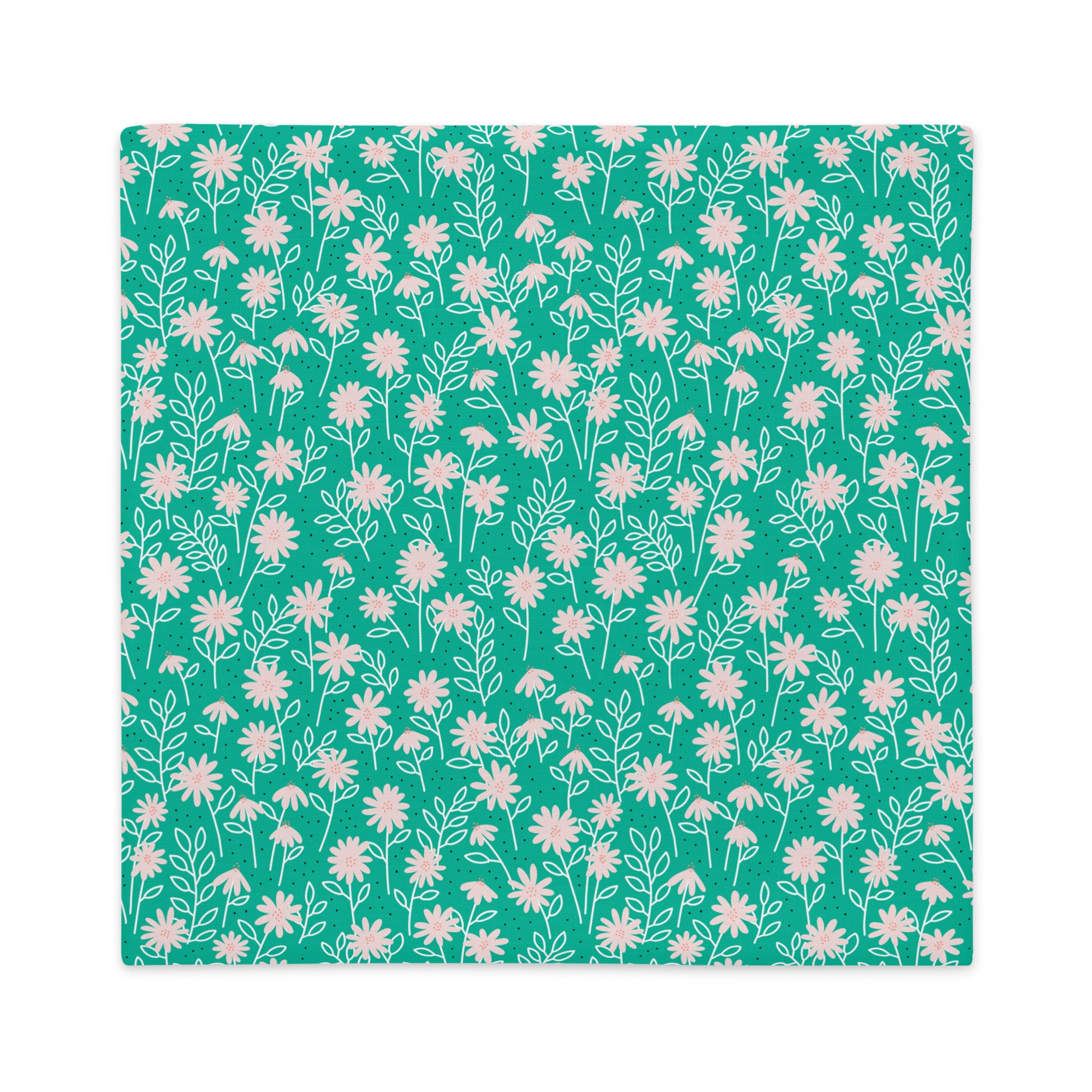 Peachy Keen Daisy Dot Pillow Case (Double Sided Design)