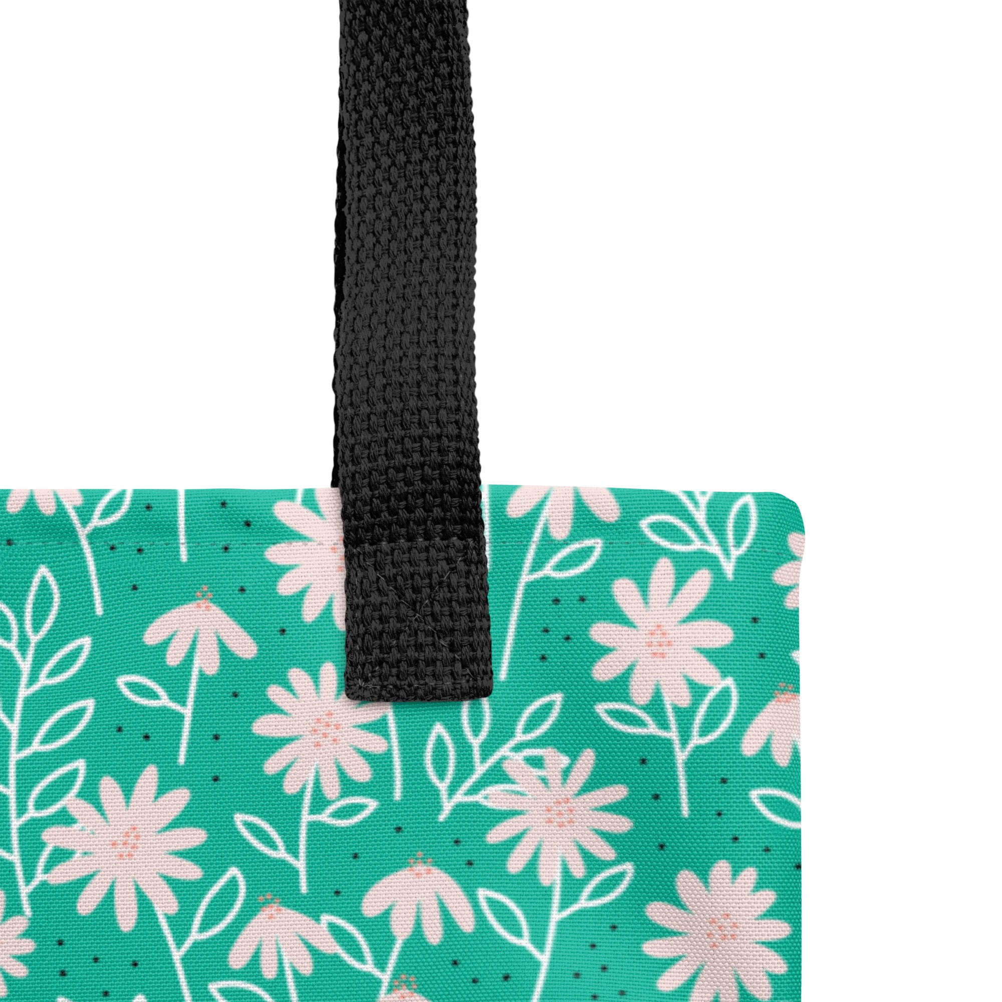 Peachy Keen Daisy Dot Tote Bag (Double Sided Design)