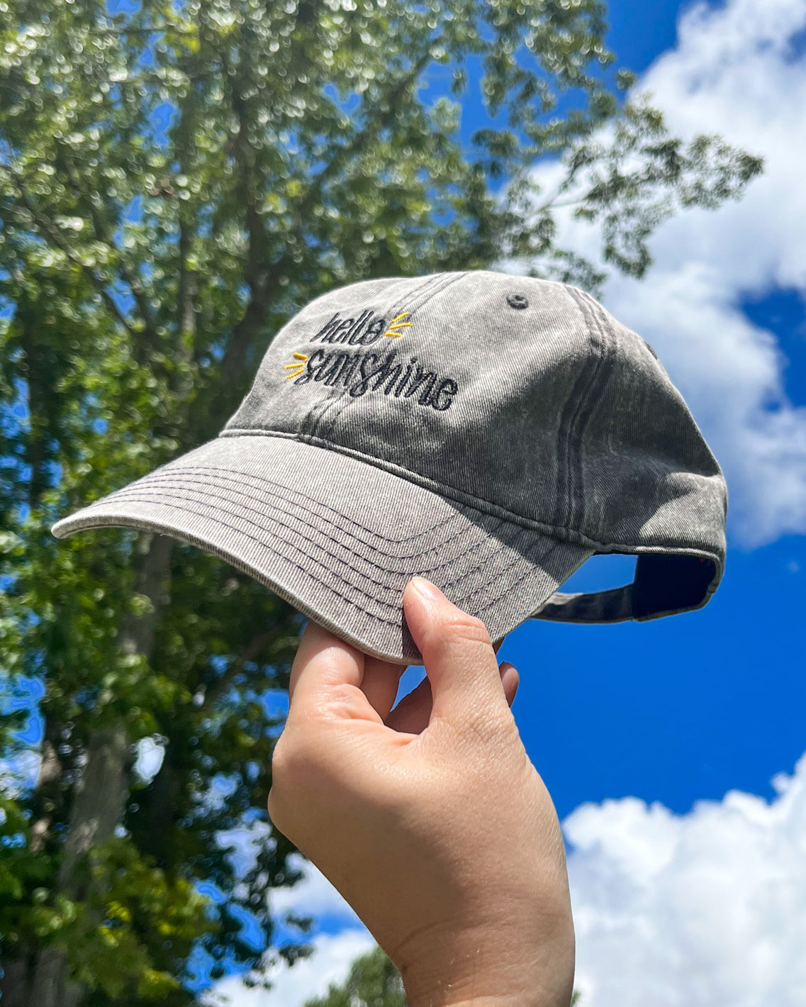 Hello Sunshine Embroidered Dad Hat