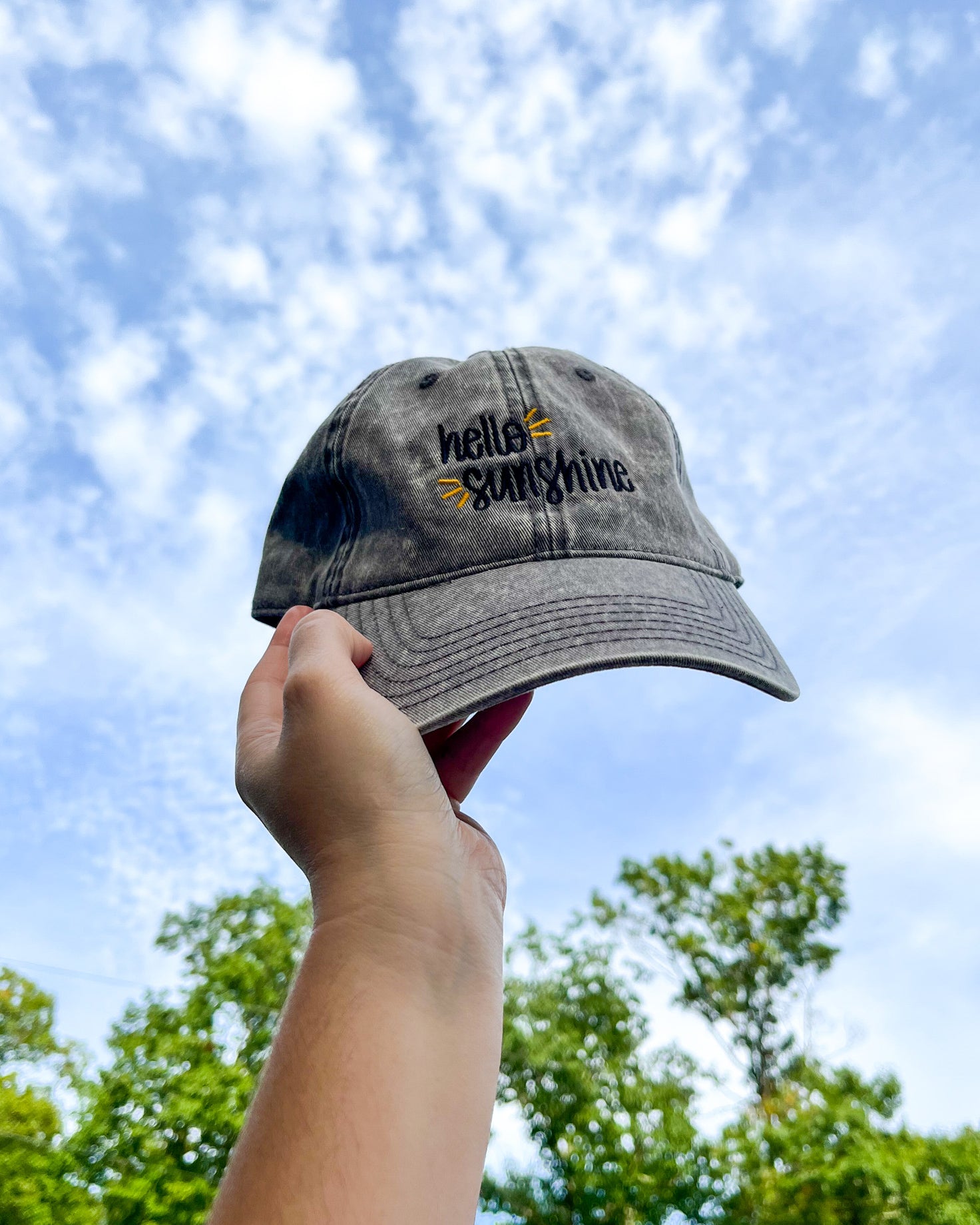 Hello Sunshine Embroidered Dad Hat